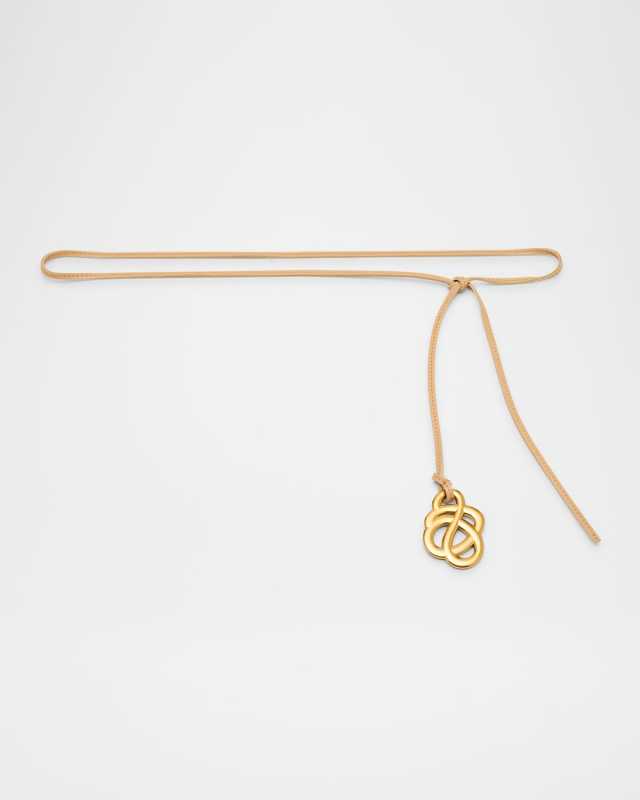 Sallon Embellished Leather Self-Tie Belt